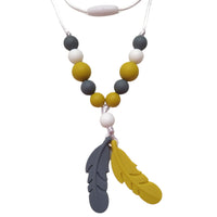 Collar de lactancia •Gray & Mustard Feathers•